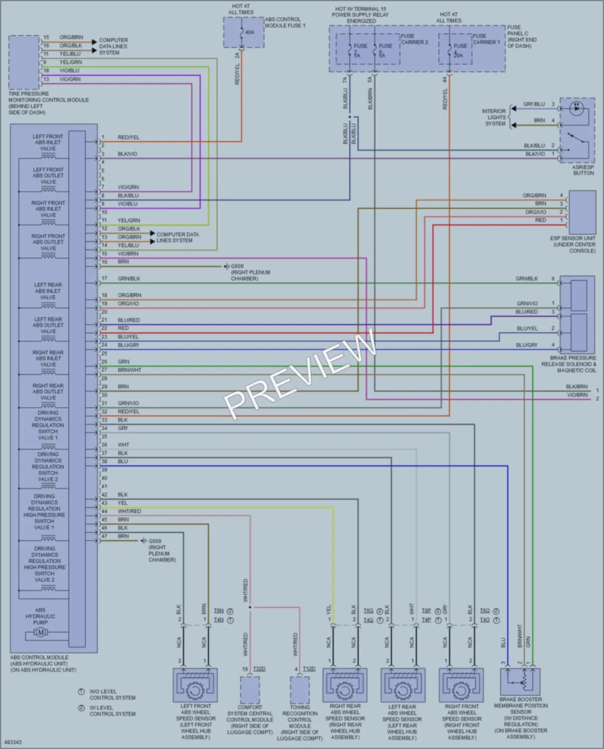 2015 Audi Q7 Anti Lock Brakes wiring diagram preview