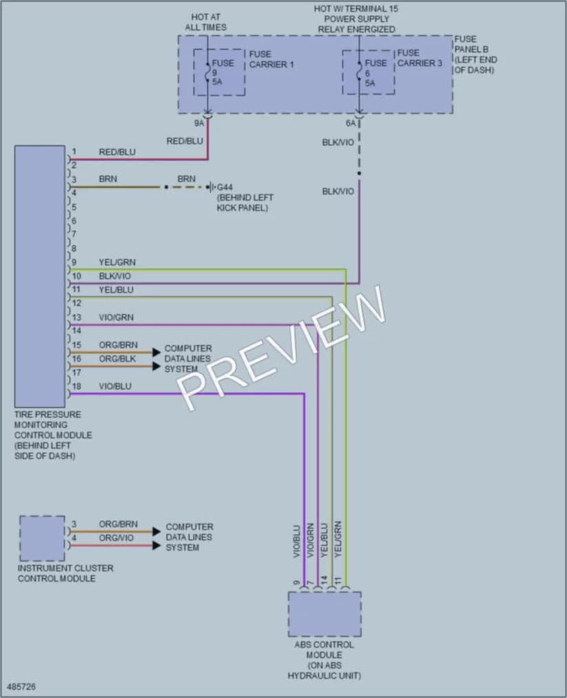 2015 Audi Q7 Warning Systems wiring diagram preview