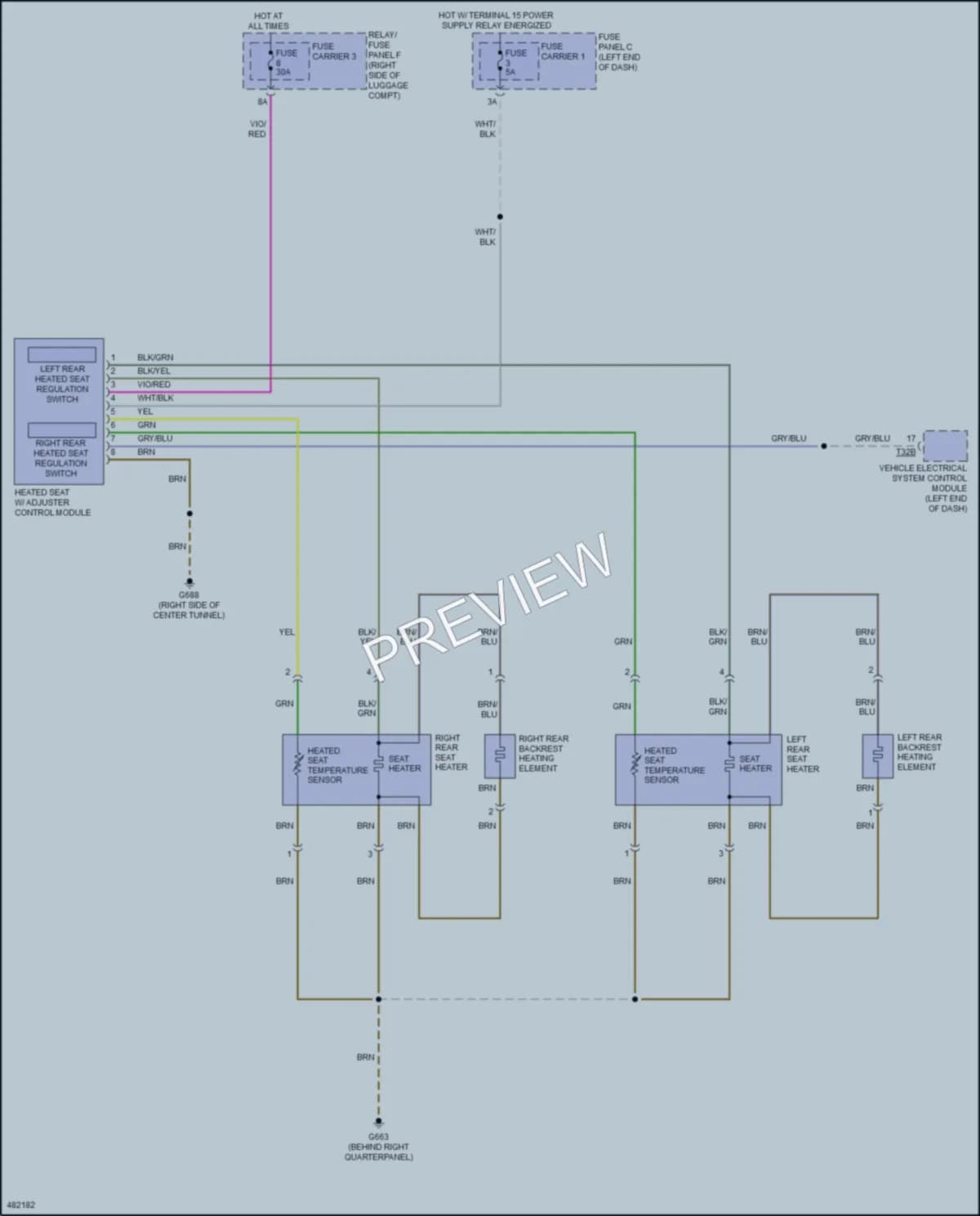 2015 Audi RS5 Power Seats wiring diagram preview