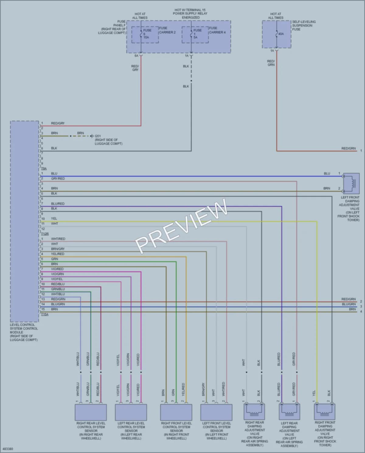 2015 Audi RS7 Electronic Suspension wiring diagram preview
