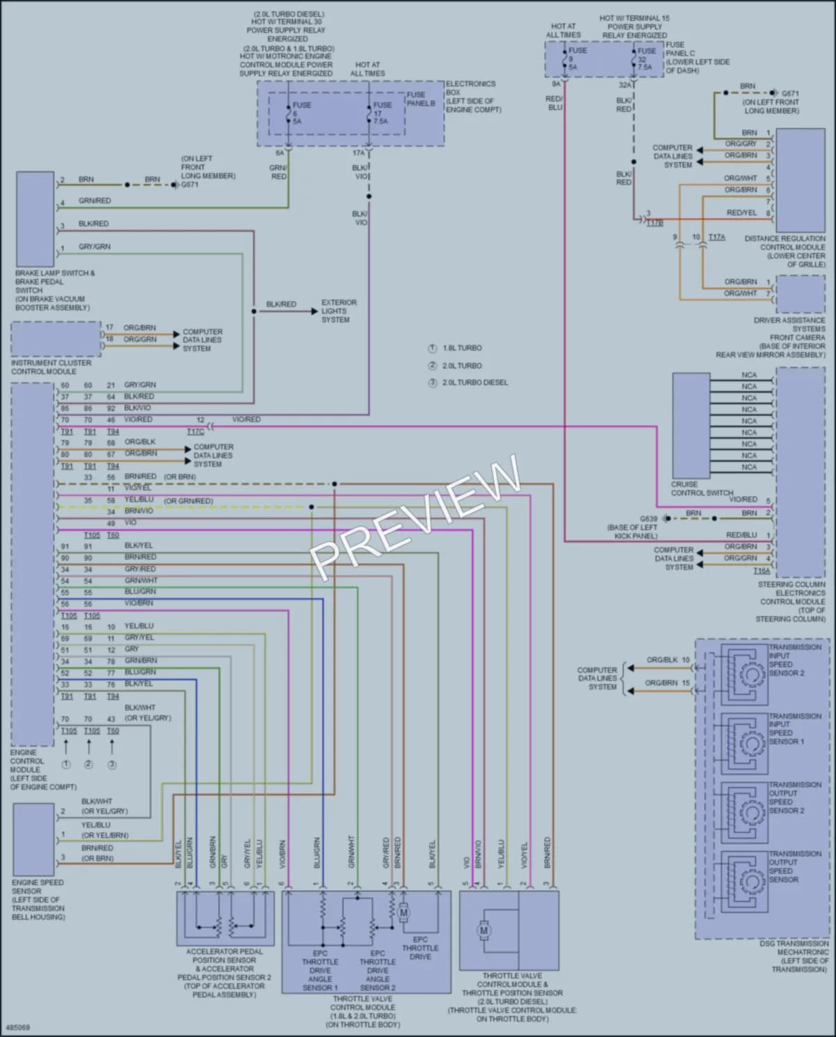 2015 Audi S3 Cruise Control wiring diagram preview