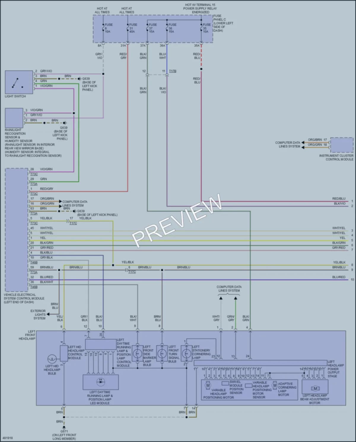 2015 Audi S3 Headlights wiring diagram preview