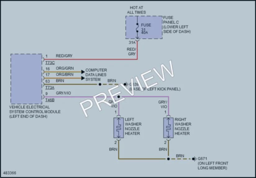 2015 Audi S3 Wiper Washer wiring diagram preview