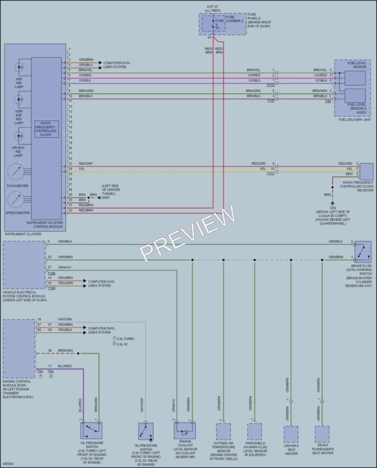 2015 Audi S4 Instrument Cluster wiring diagram preview