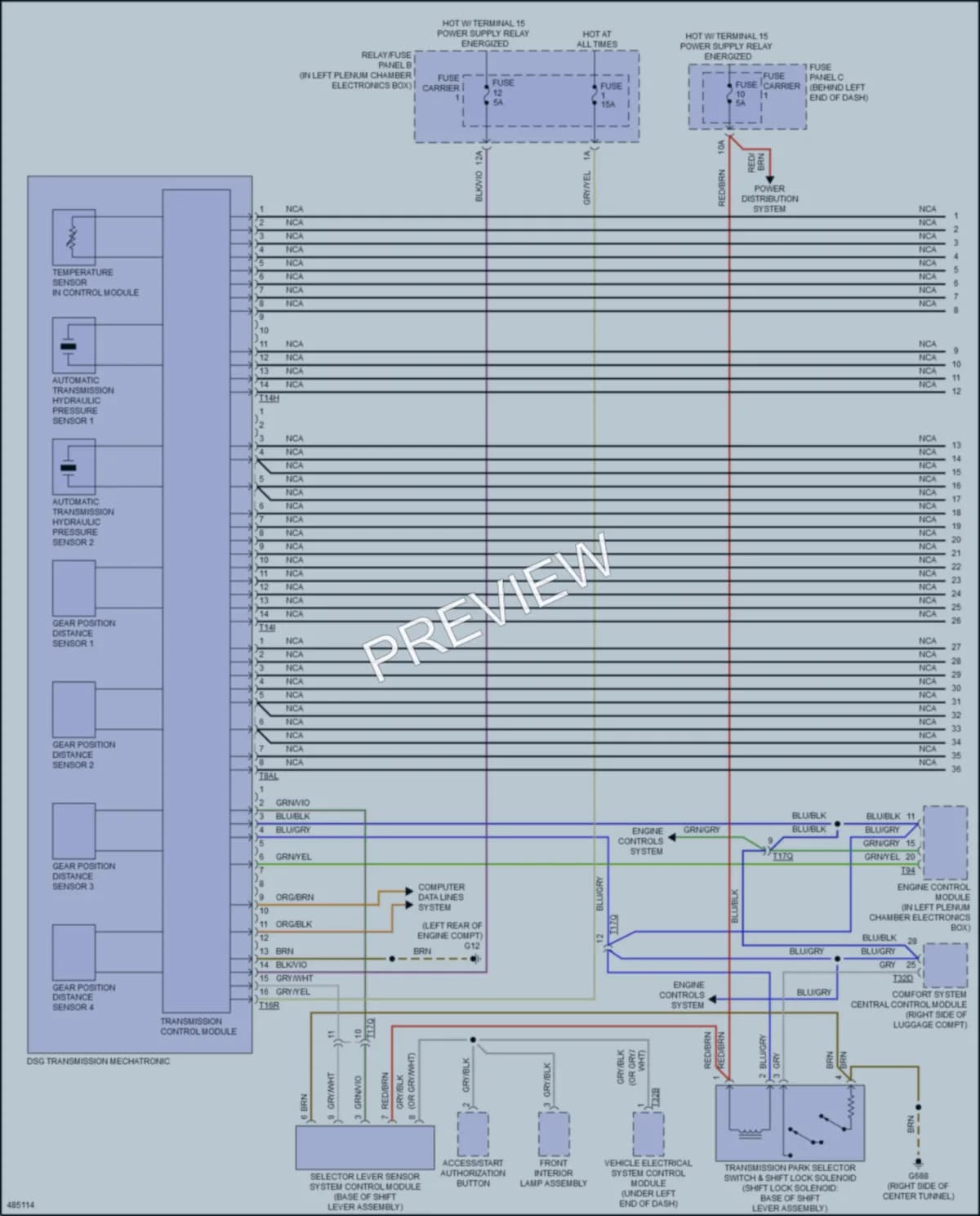 2015 Audi S4 Transmission wiring diagram preview