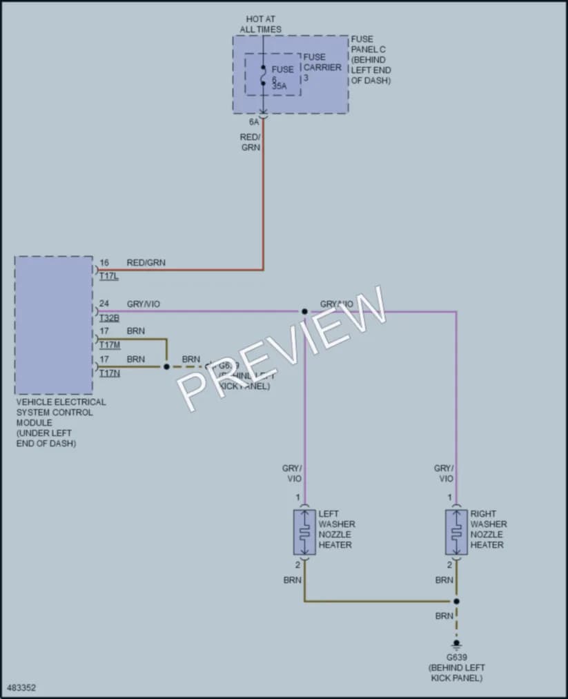 2015 Audi S4 Wiper Washer wiring diagram preview