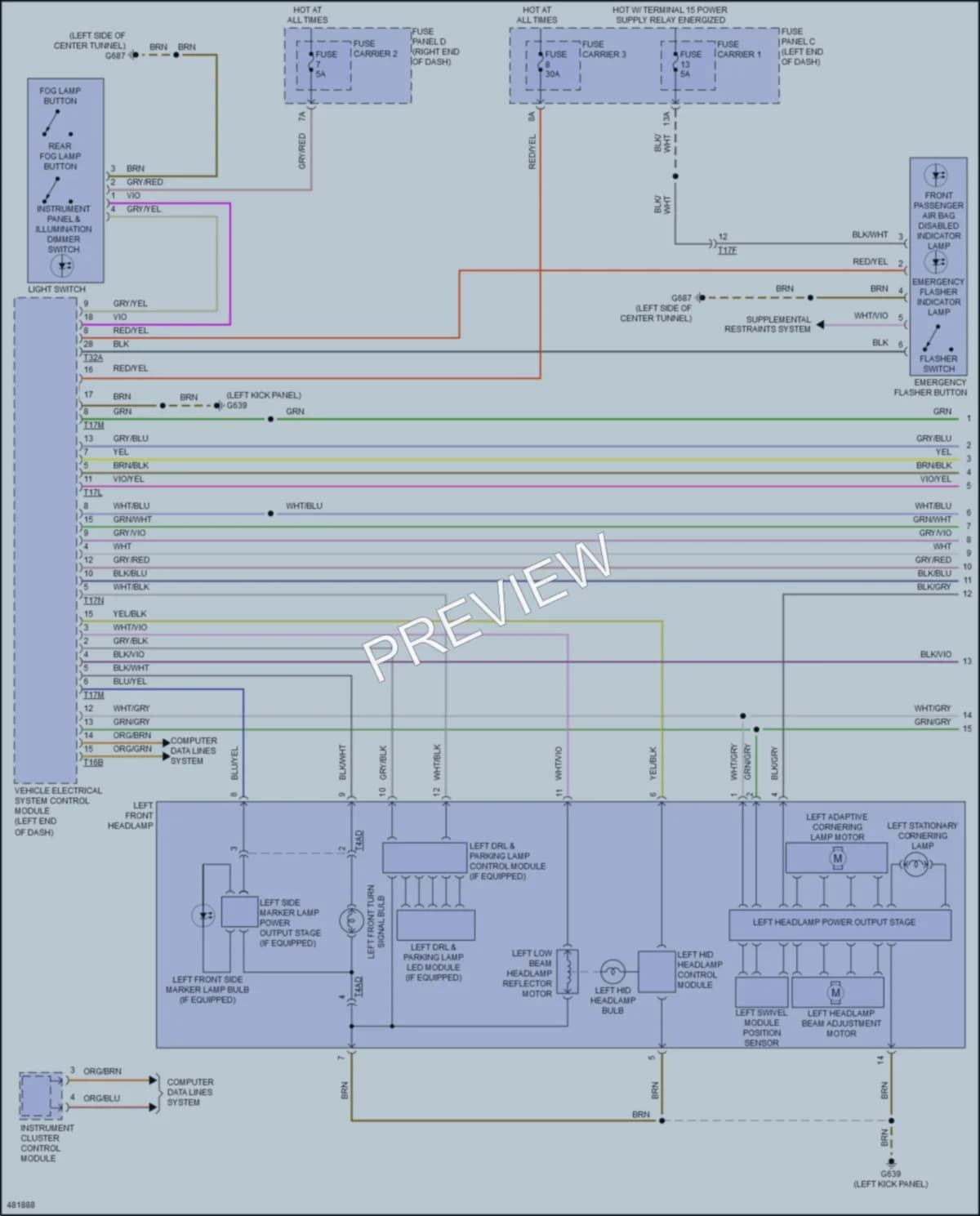 2015 Audi S5 Headlights wiring diagram preview