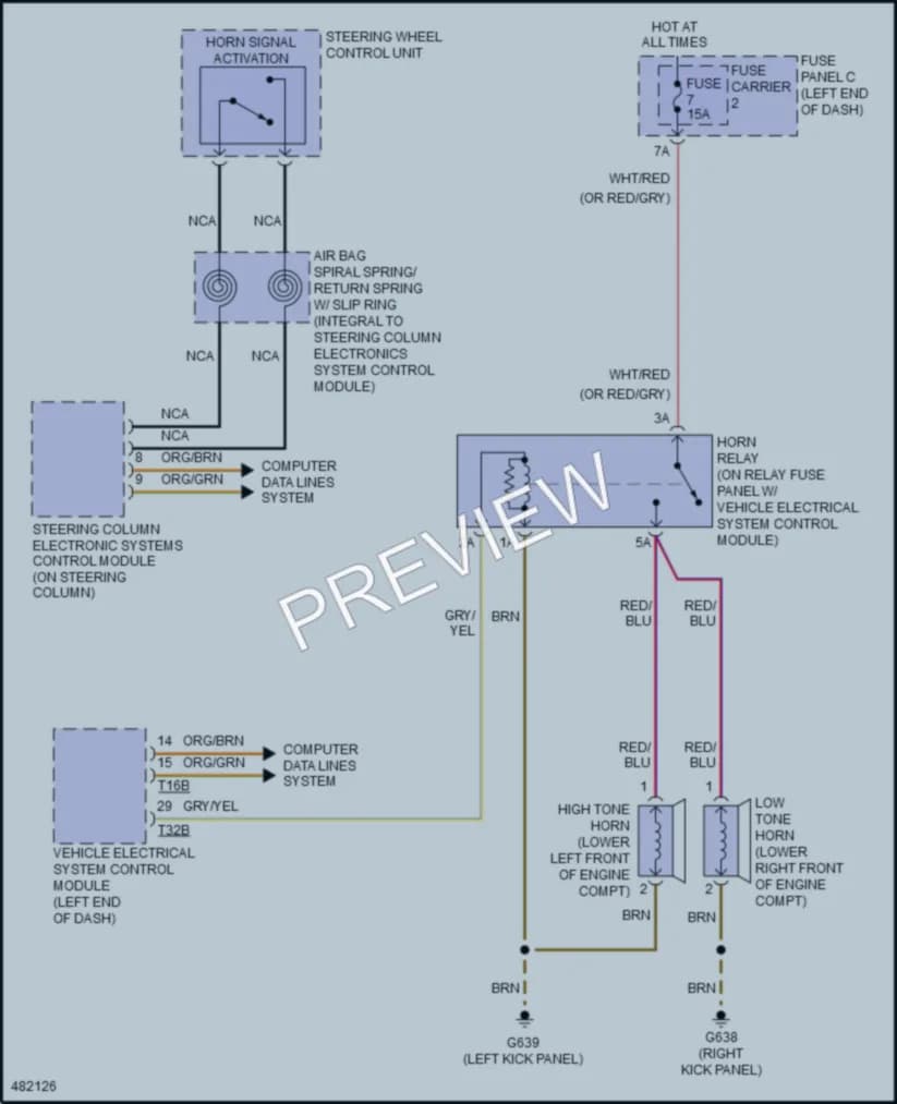 2015 Audi S5 Horn wiring diagram preview