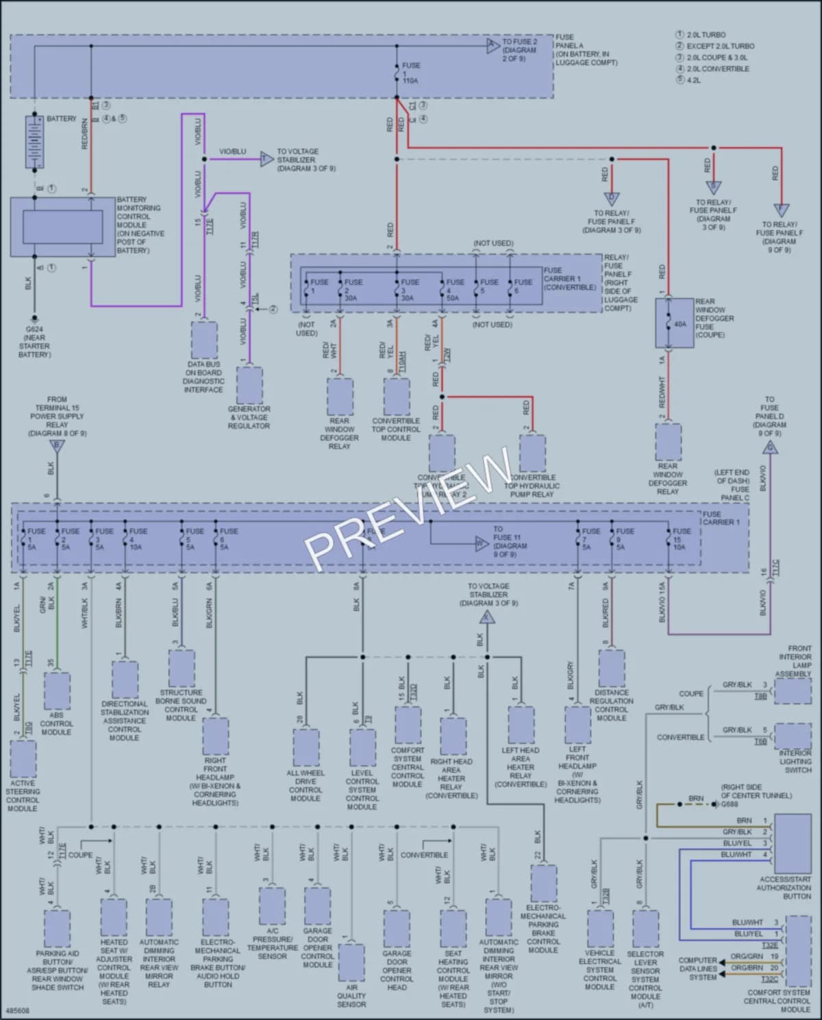 2015 Audi S5 Power Distribution wiring diagram preview