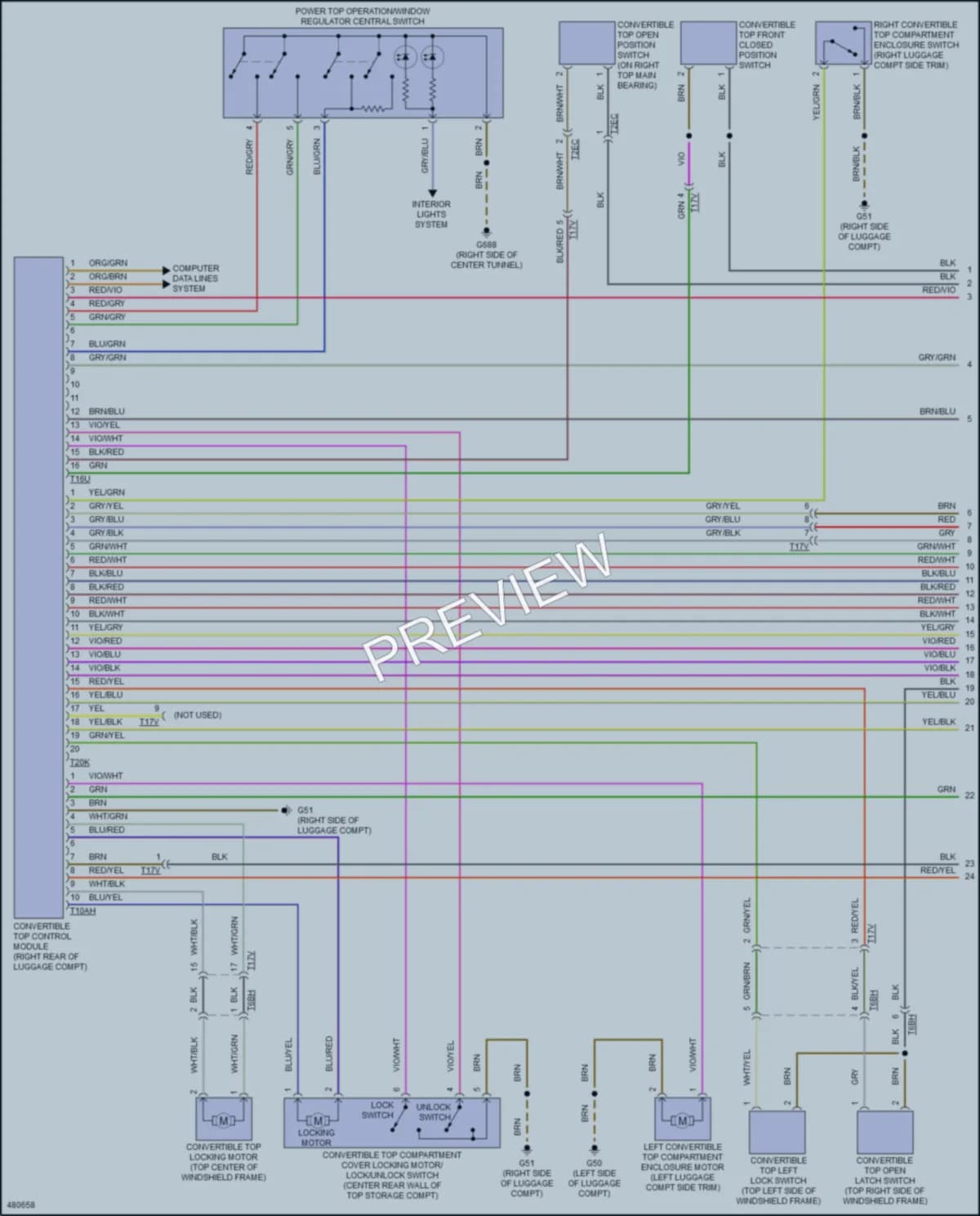 2015 Audi S5 Power Top Sunroof wiring diagram preview