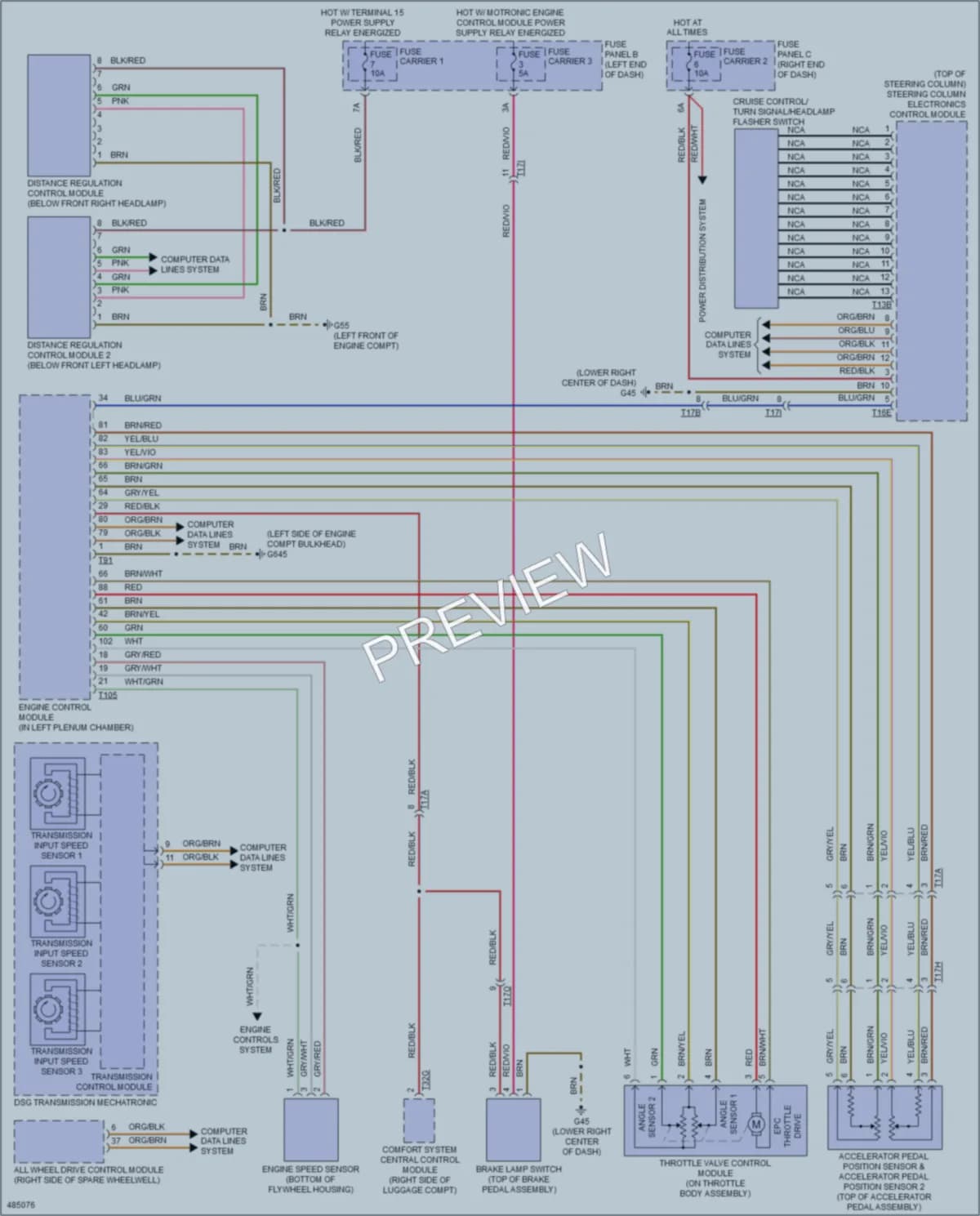 2015 Audi S6 Cruise Control wiring diagram preview
