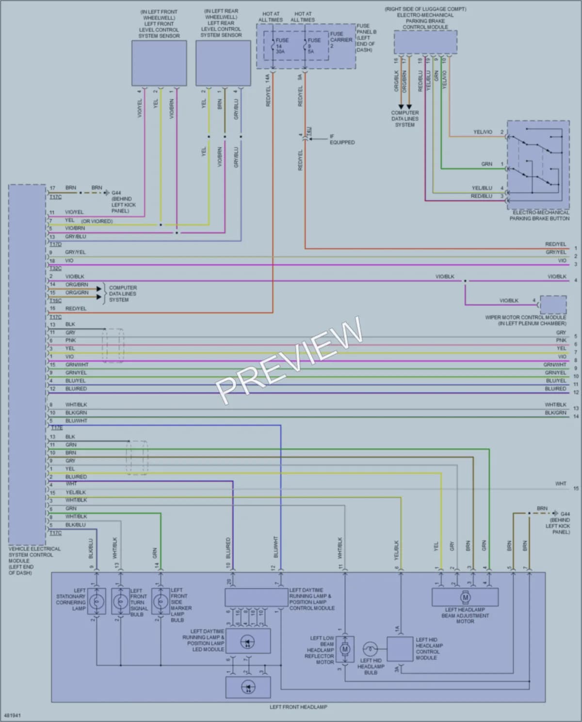 2015 Audi S6 Headlights wiring diagram preview