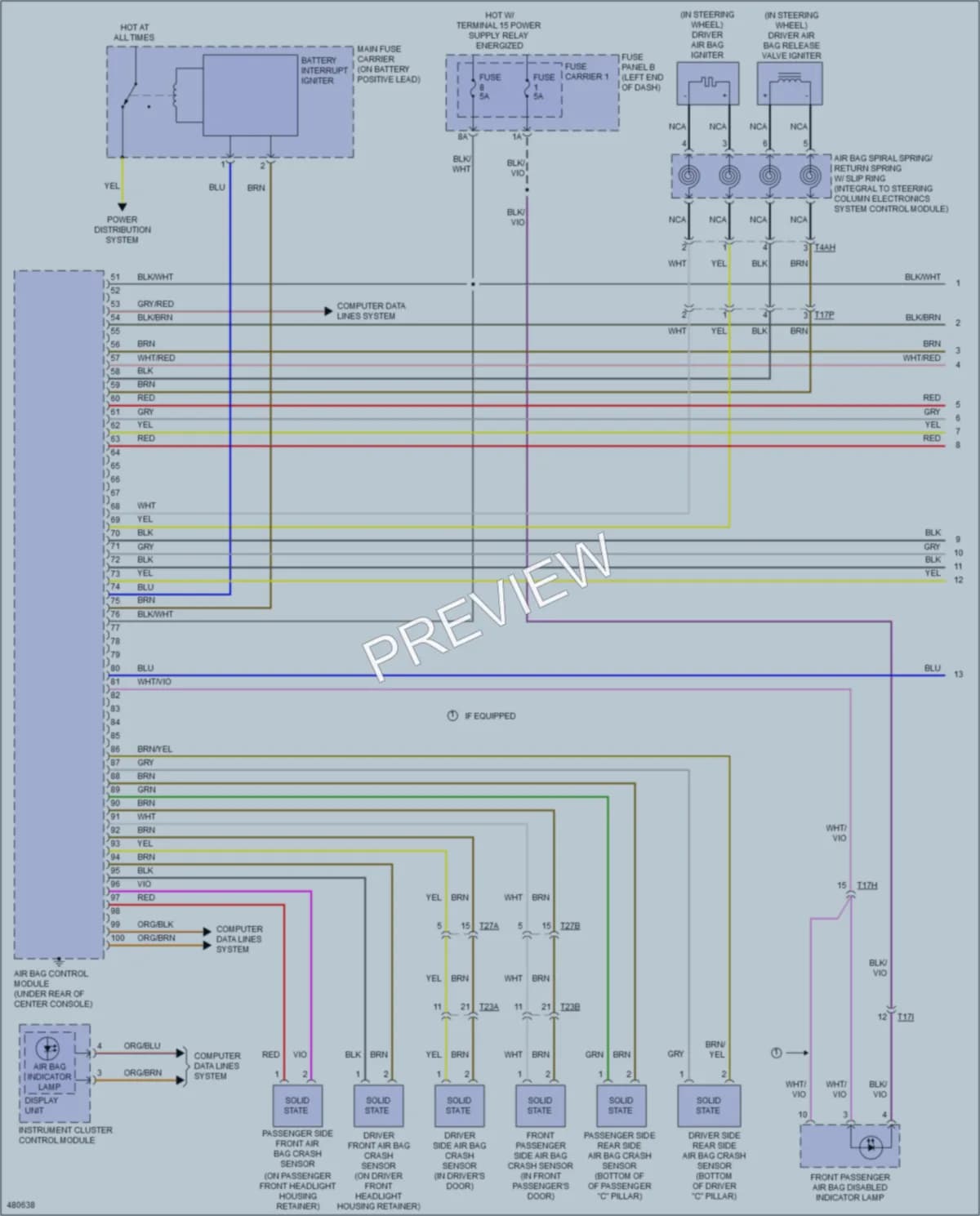 2015 Audi S6 Supplemental Restraints wiring diagram preview