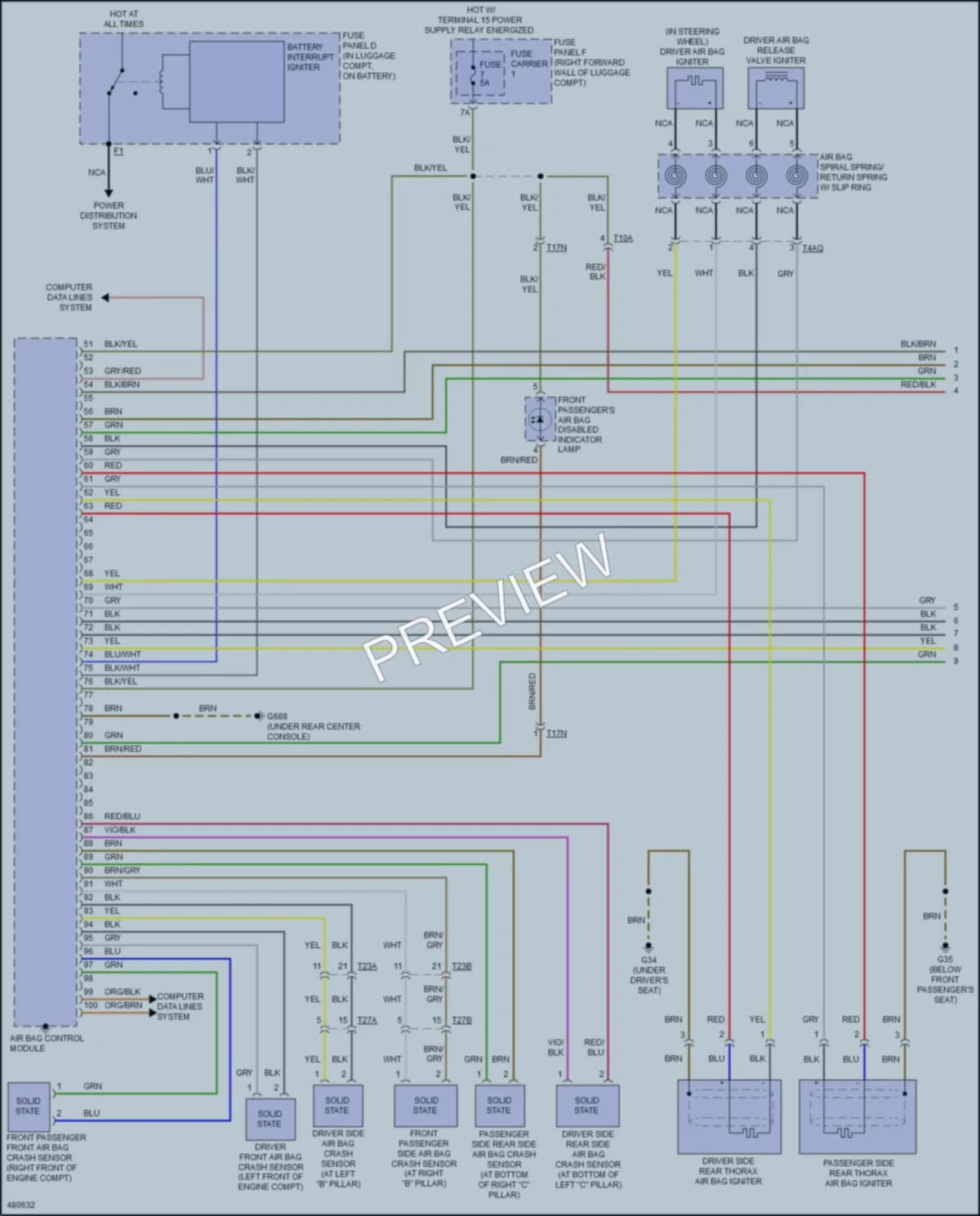 2015 Audi S8 Supplemental Restraints wiring diagram preview