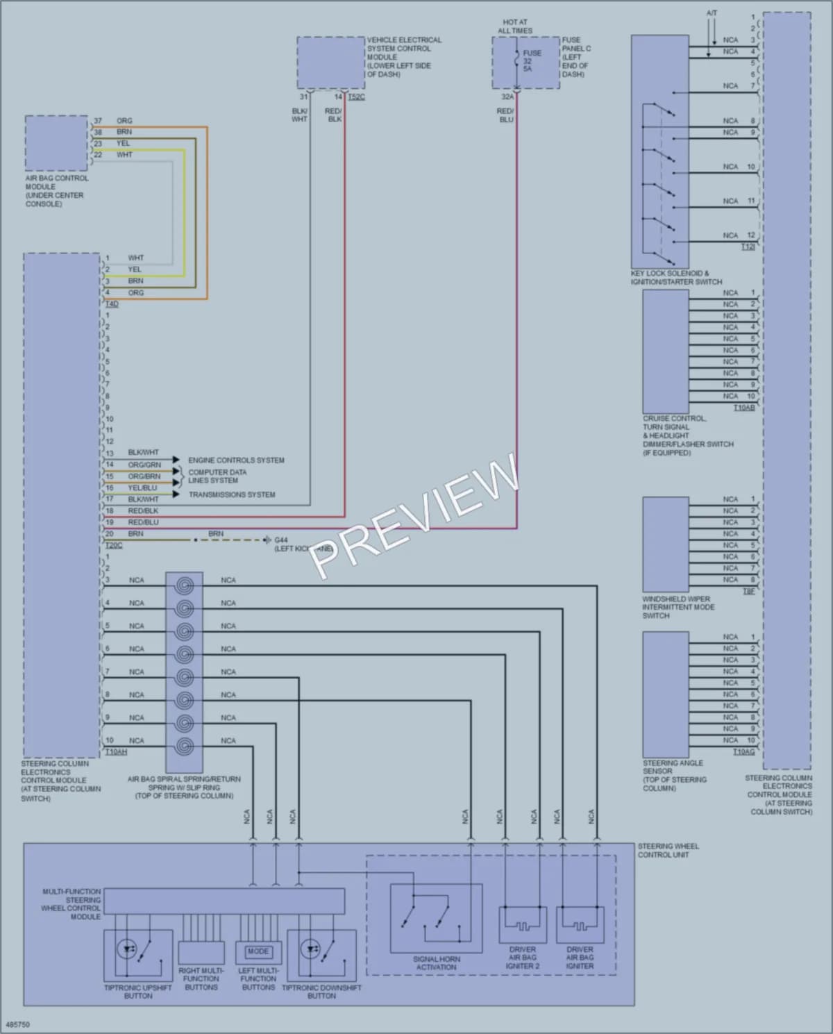 2015 Audi TT Body Control Modules wiring diagram preview