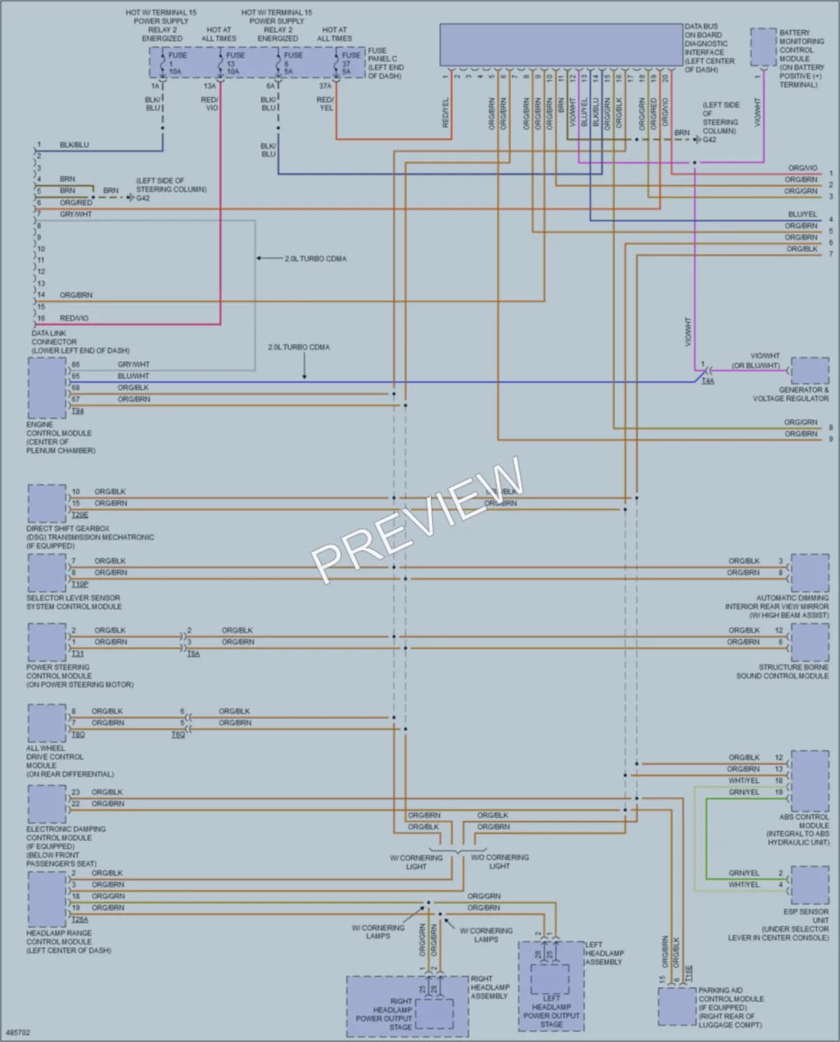 2015 Audi TT Computer Data Lines wiring diagram preview