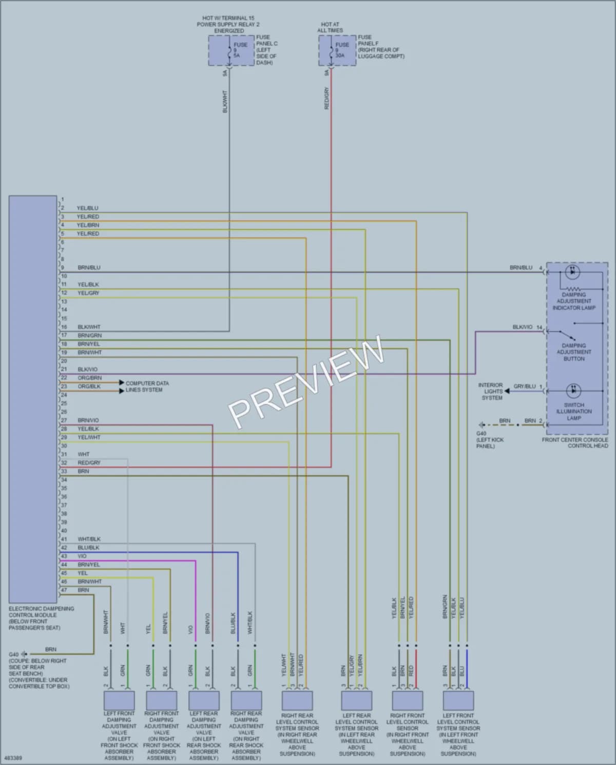2015 Audi TTS Electronic Suspension wiring diagram preview