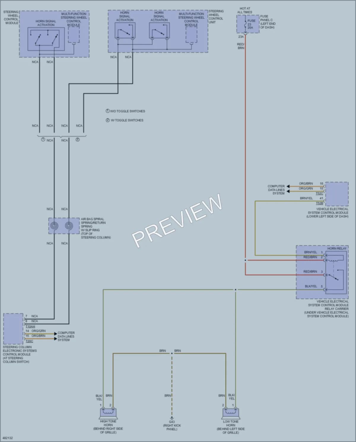 2015 Audi TTS Horn wiring diagram preview