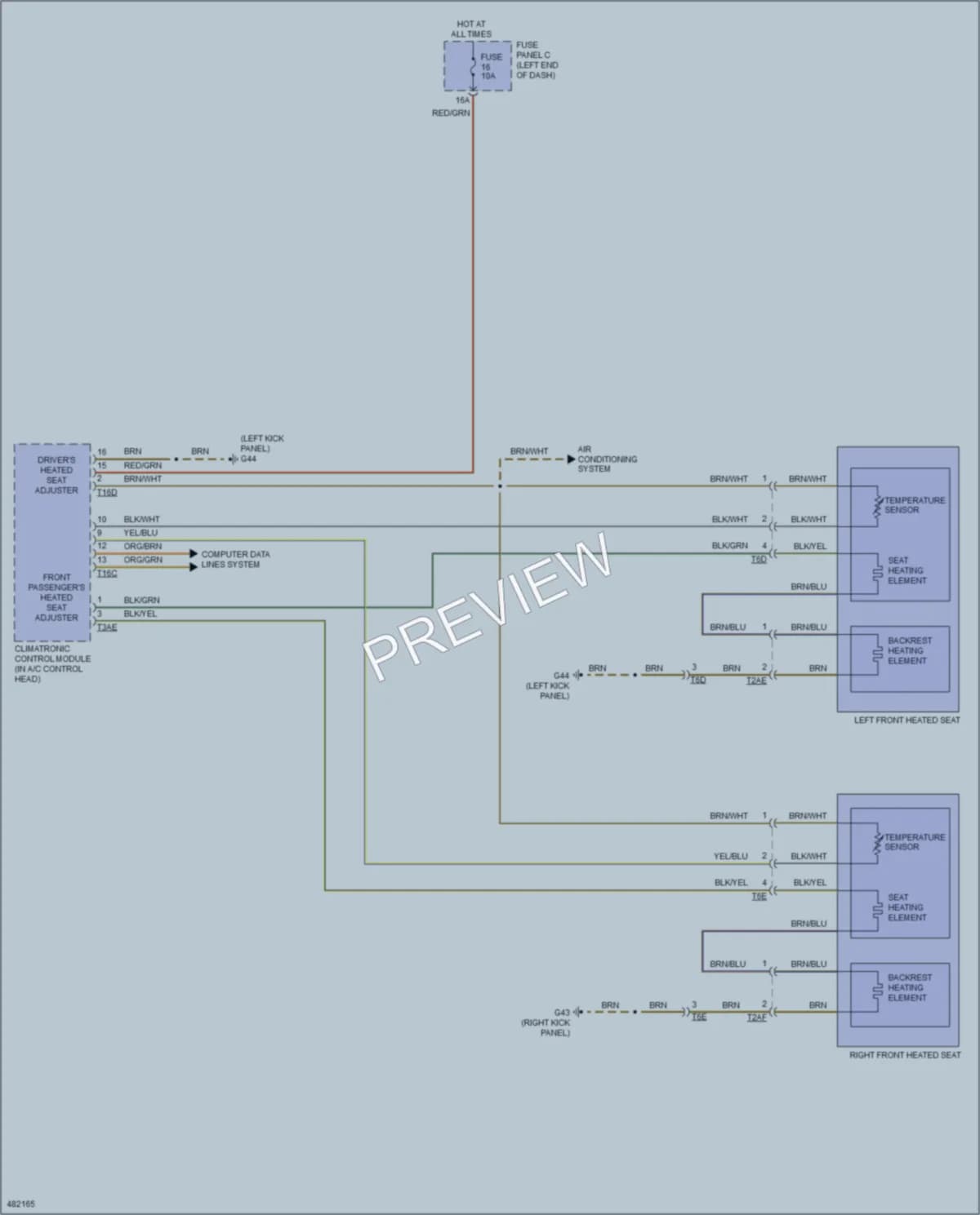 2015 Audi TTS Power Seats wiring diagram preview