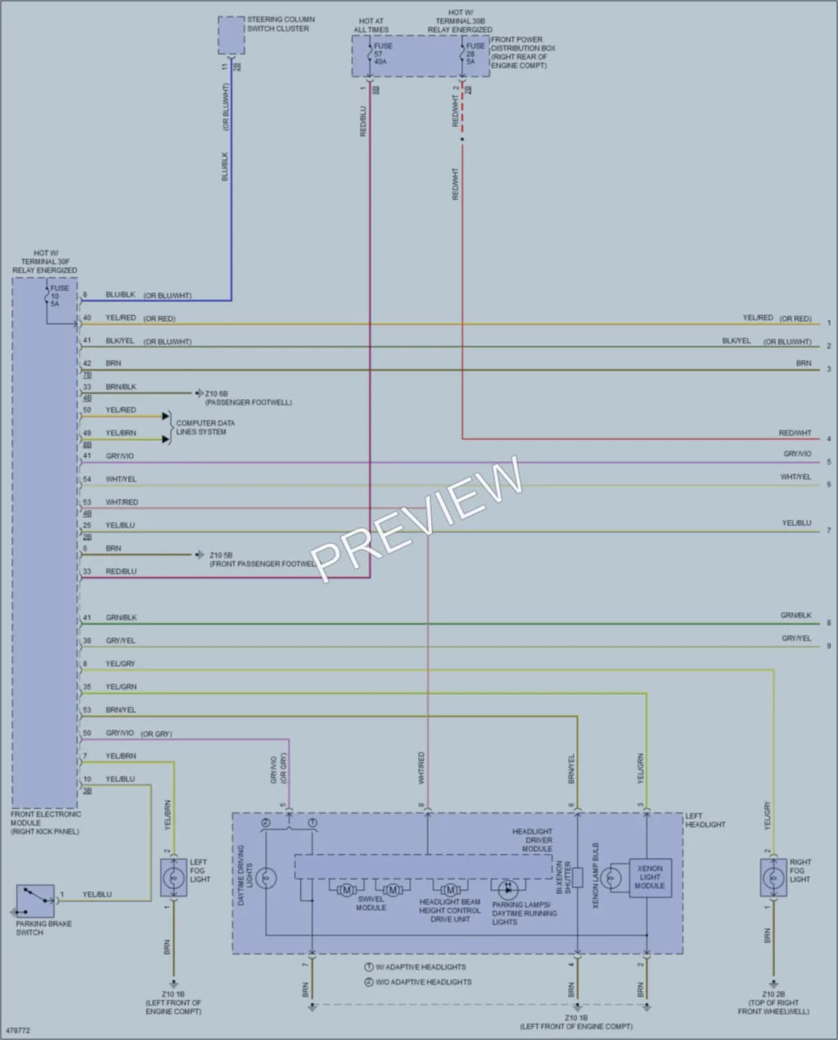 2015 BMW 228i Headlights wiring diagram preview