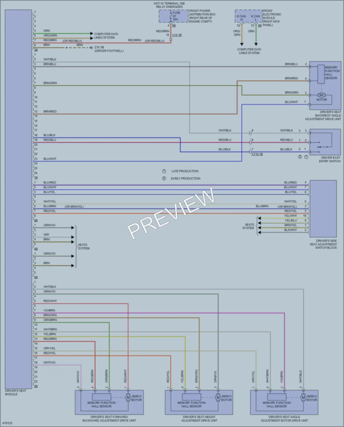 2015 BMW 228i Memory Systems wiring diagram preview