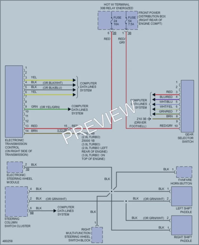 2015 BMW 228i Transmission wiring diagram preview