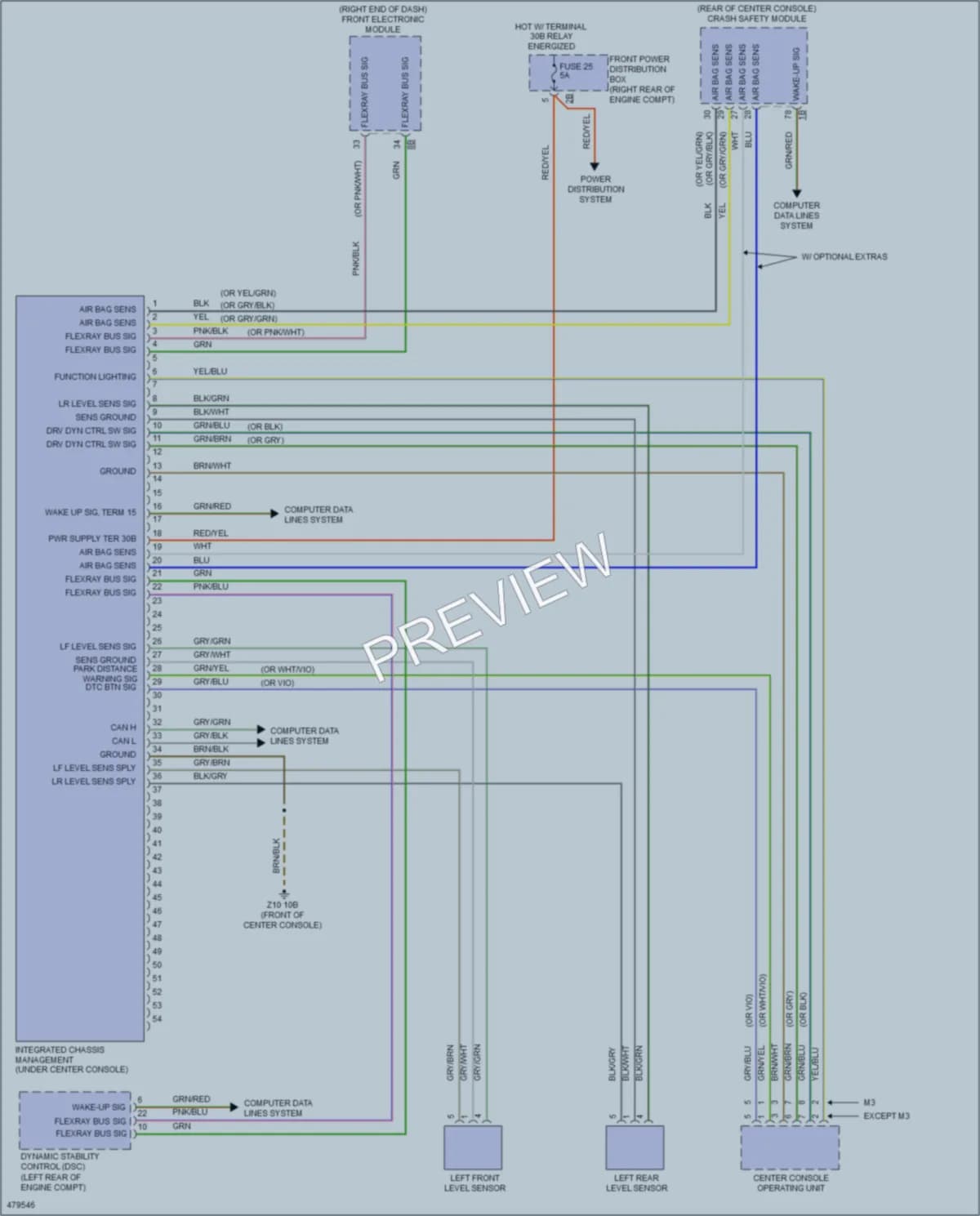 2015 BMW 320i Electronic Suspension wiring diagram preview