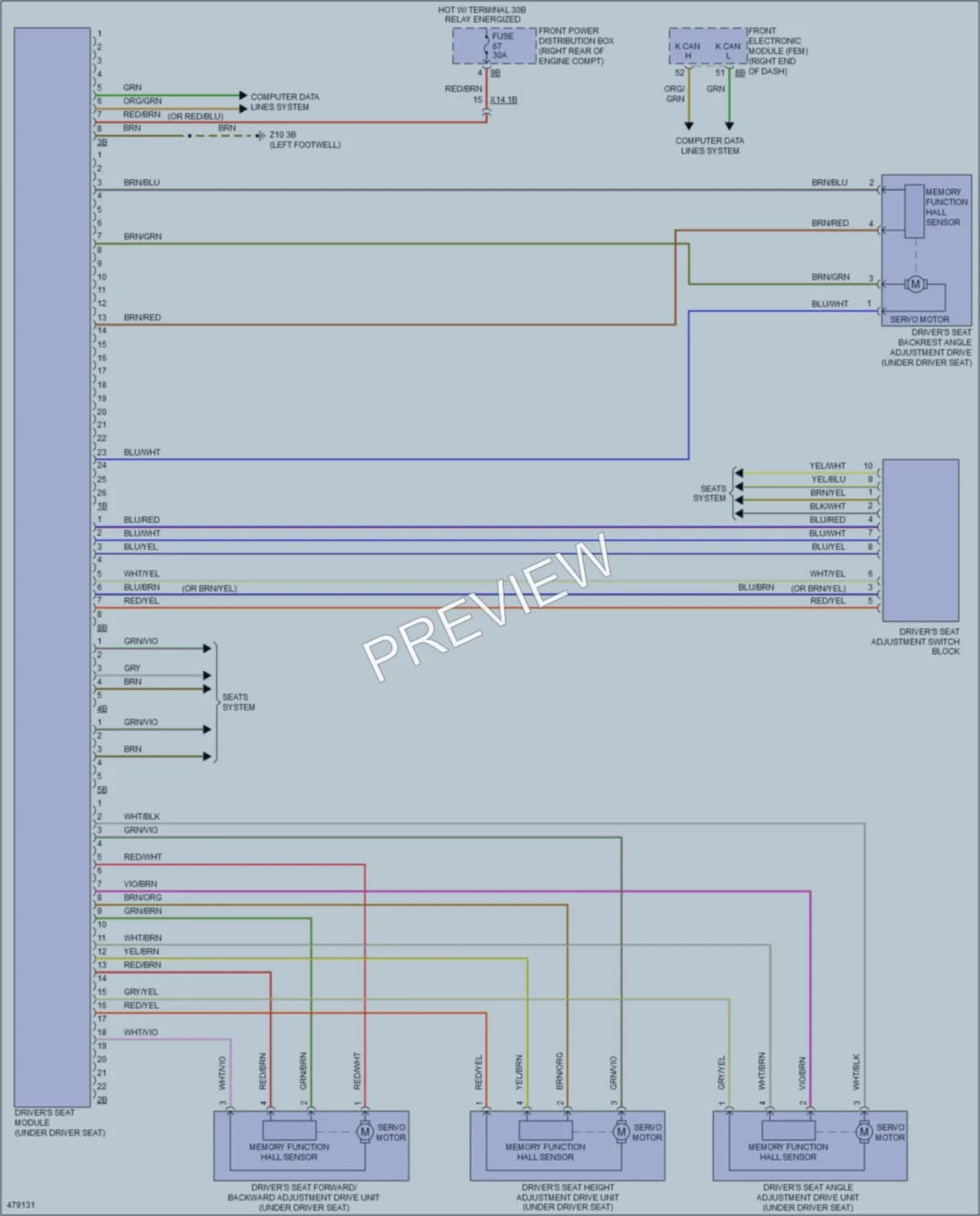 2015 BMW 320i Memory Systems wiring diagram preview