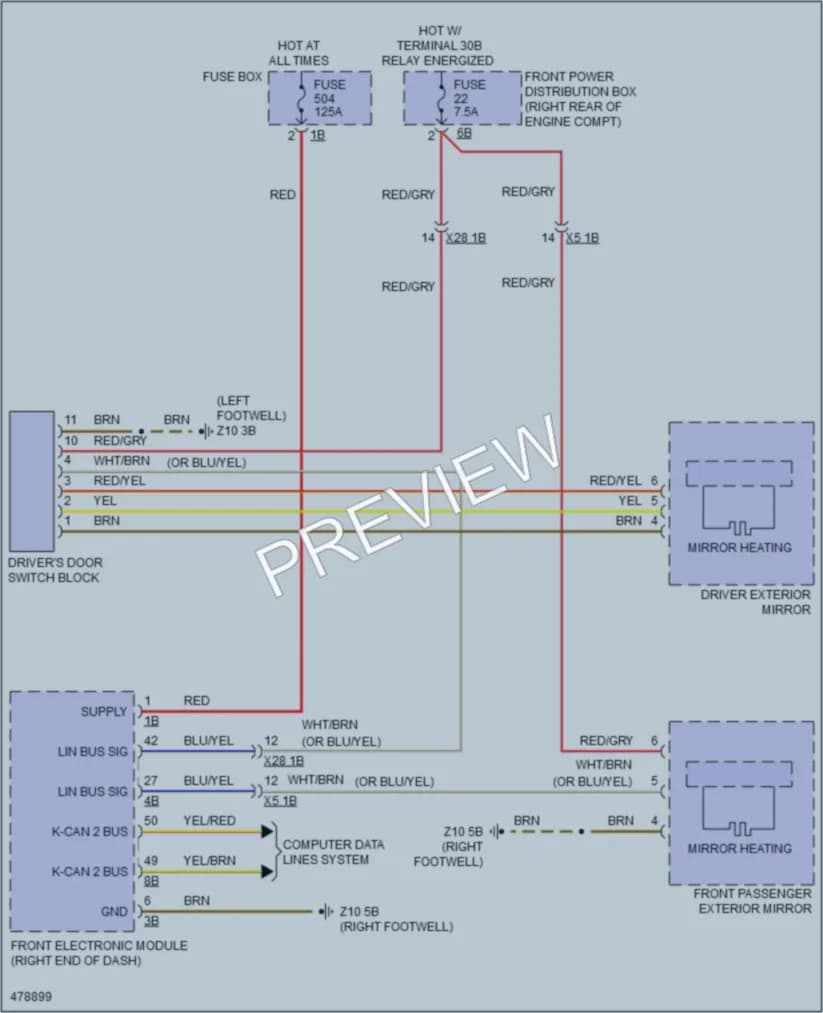 2015 BMW 328d Defoggers wiring diagram preview