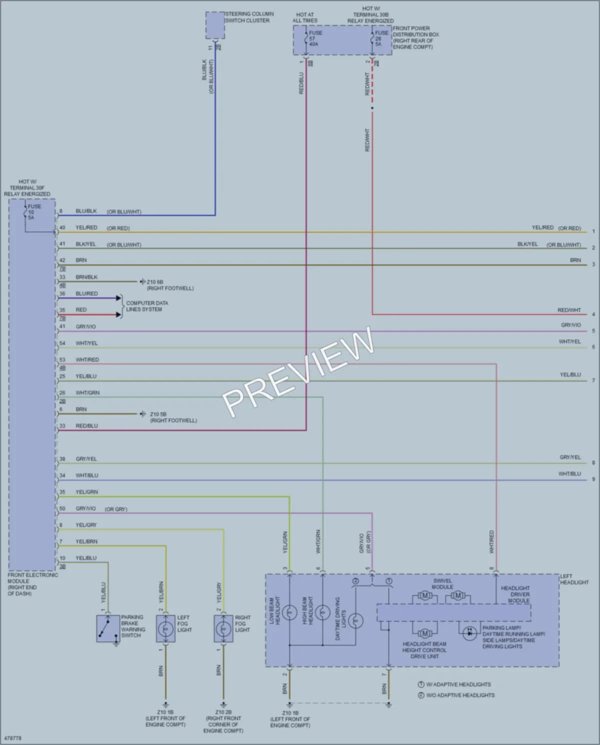 2015 BMW 328d Headlights wiring diagram preview
