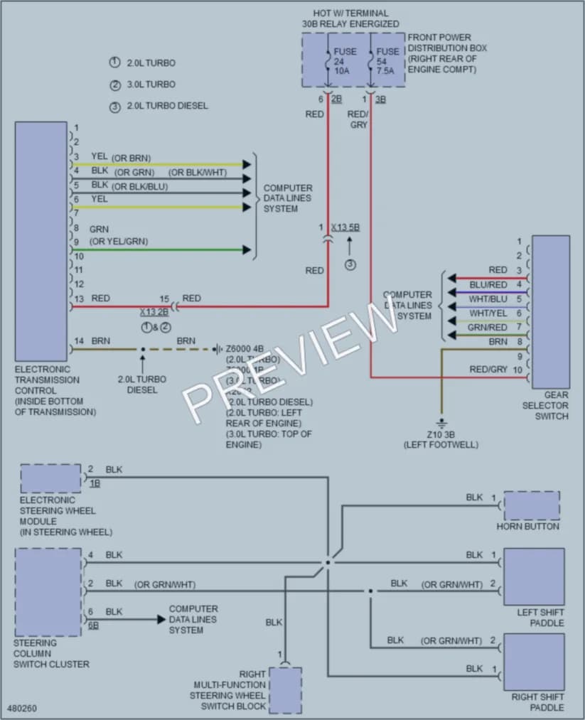 2015 BMW 328d Transmission wiring diagram preview