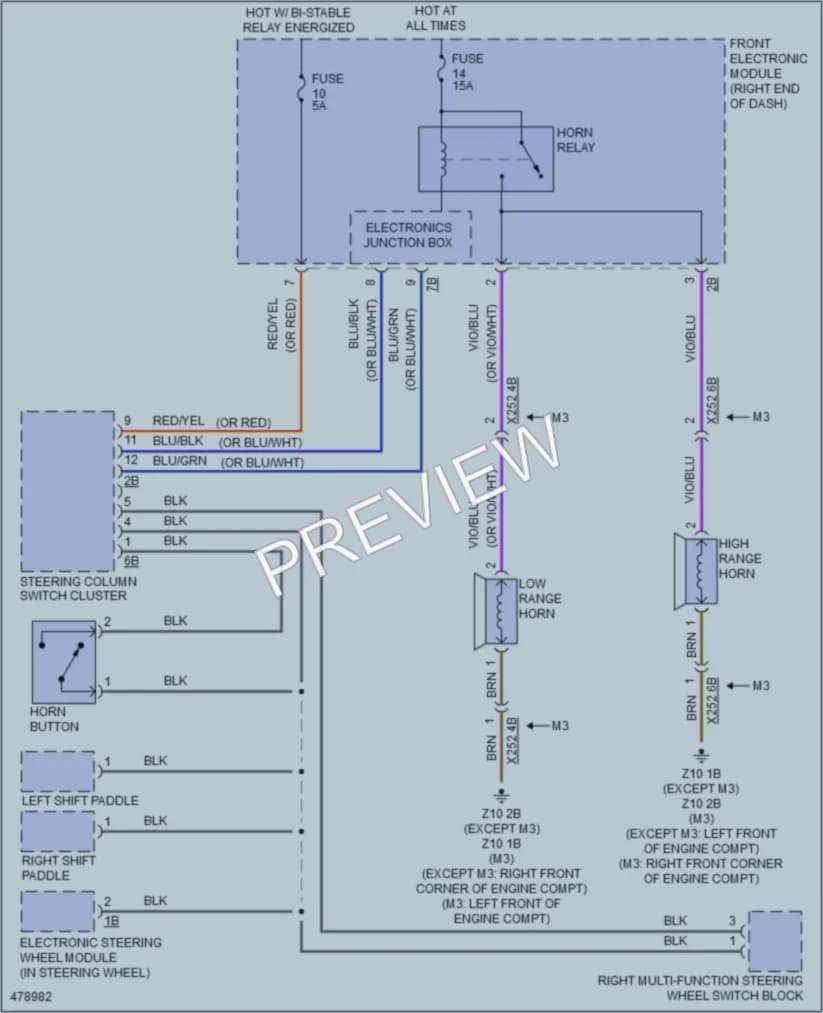 2015 BMW 328iGranTurismo Horn wiring diagram preview