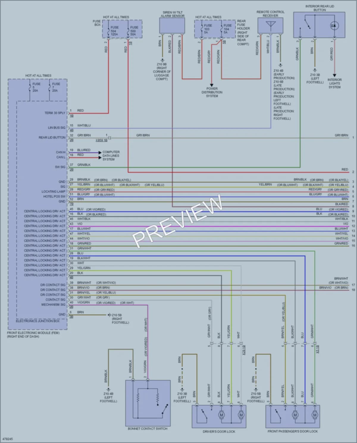 2015 BMW 328iGranTurismo Power Door Locks wiring diagram preview