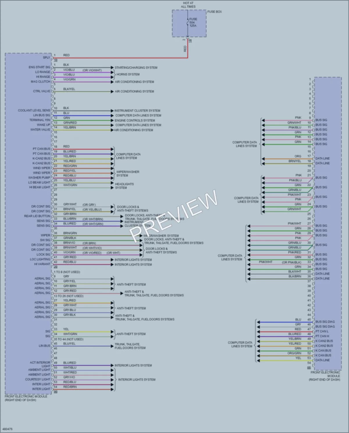 2015 BMW 335i Body Control Modules wiring diagram preview