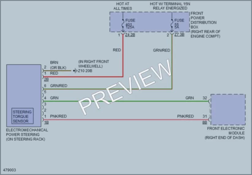 2015 BMW 335i Electronic Power Steering wiring diagram preview