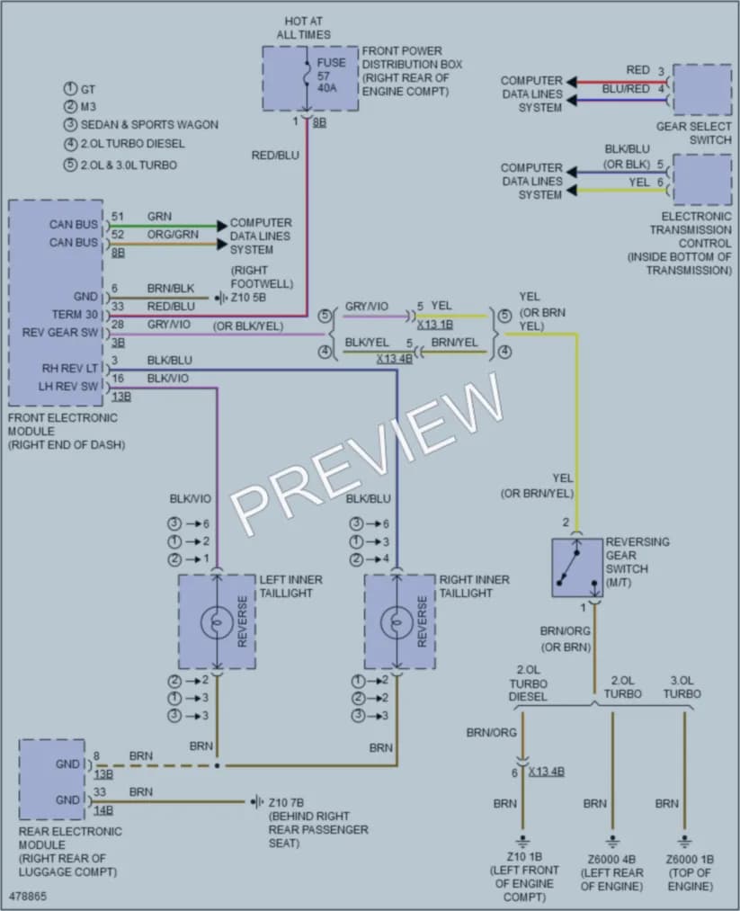 2015 BMW 335iGranTurismo Exterior Lights wiring diagram preview