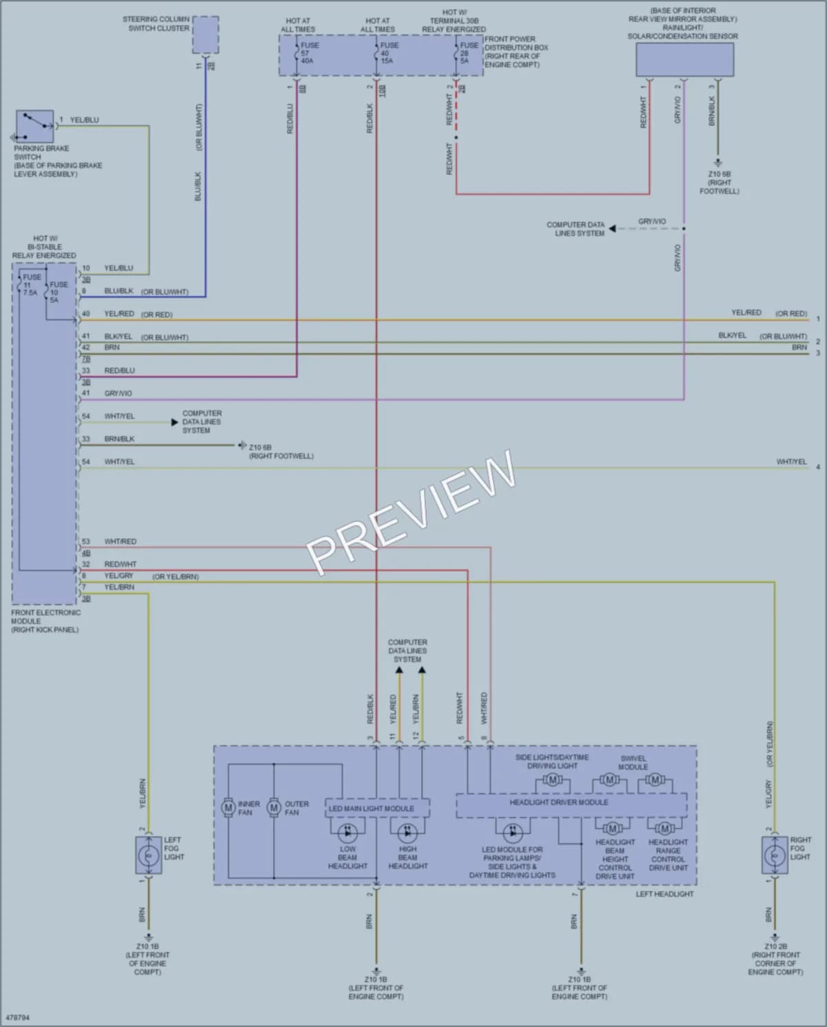 2015 BMW 428i Headlights wiring diagram preview