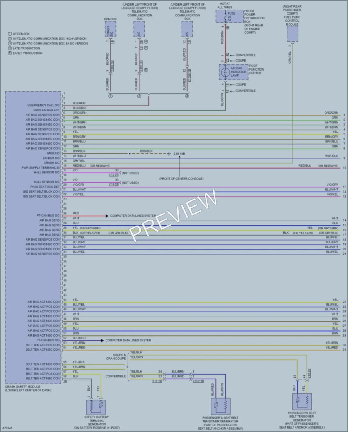 2015 BMW 428i Supplemental Restraints wiring diagram preview