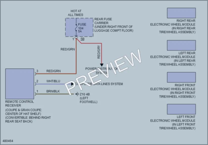 2015 BMW 428i Warning Systems wiring diagram preview