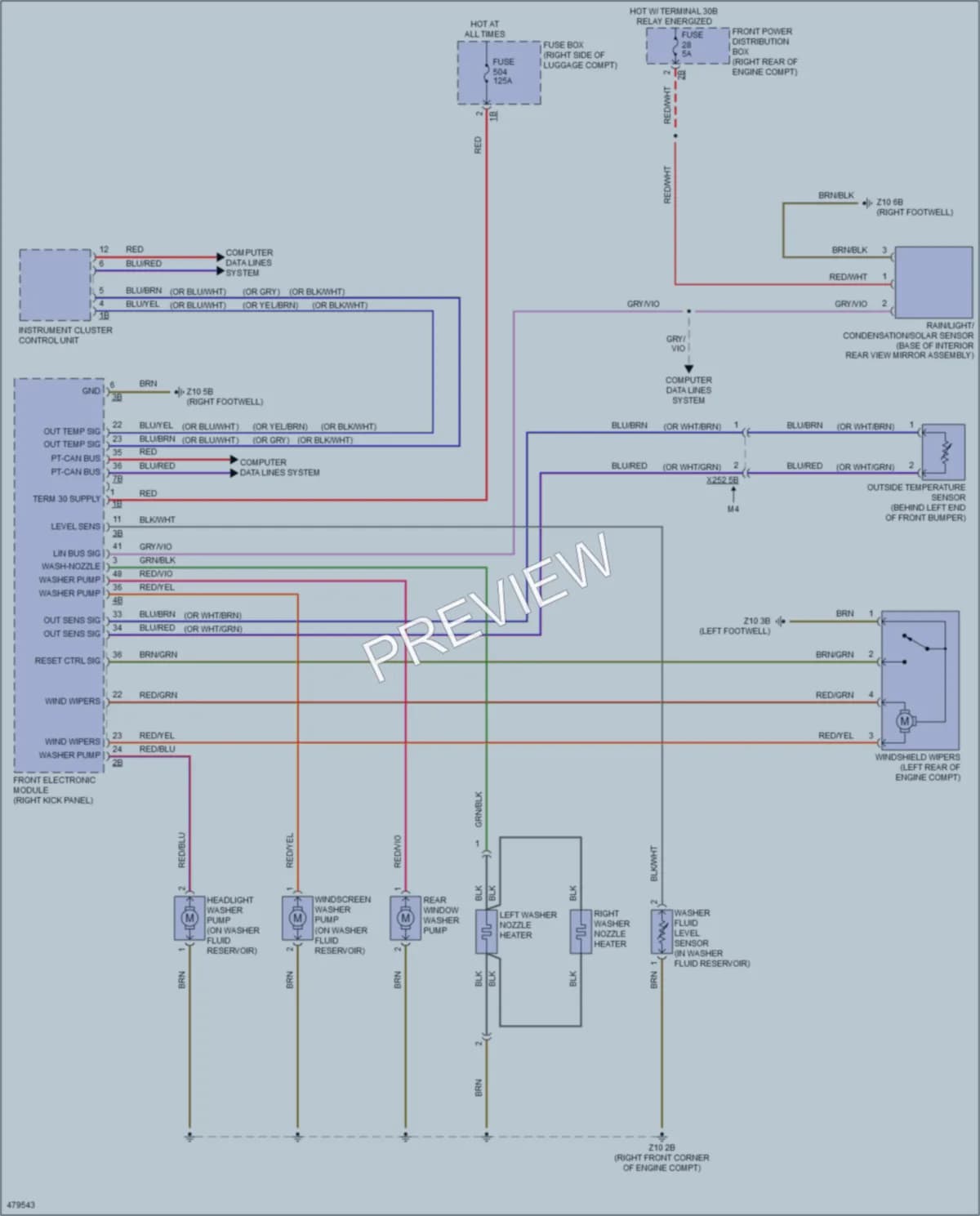 2015 BMW 428i Wiper Washer wiring diagram preview