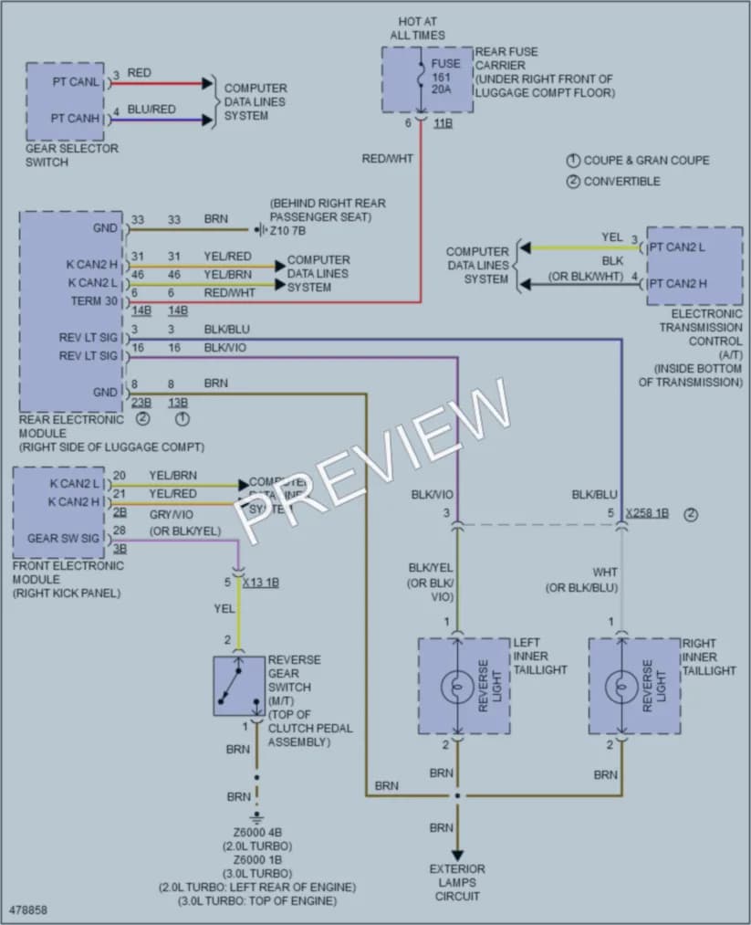 2015 BMW 435i Exterior Lights wiring diagram preview