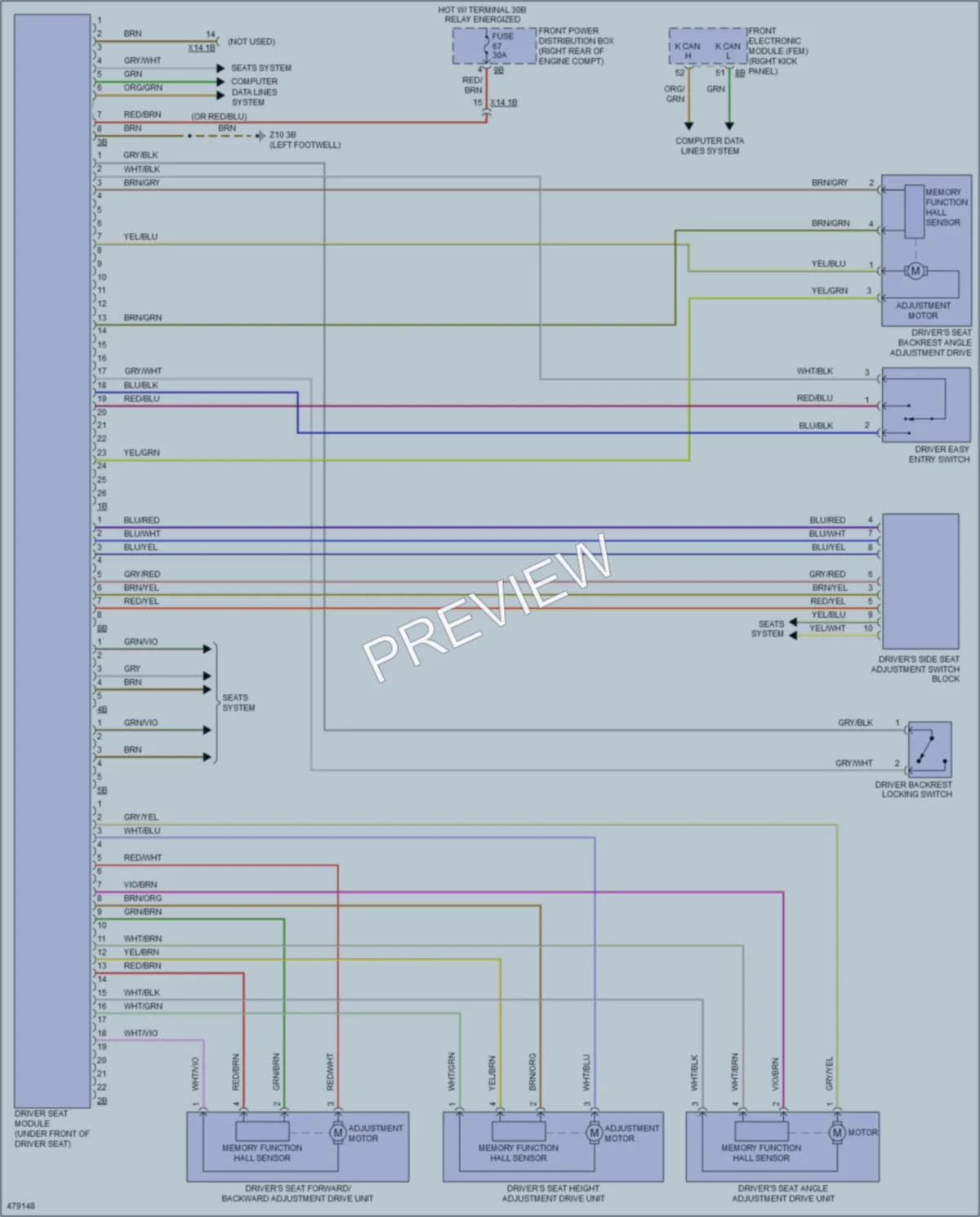 2015 BMW 435i Memory Systems wiring diagram preview