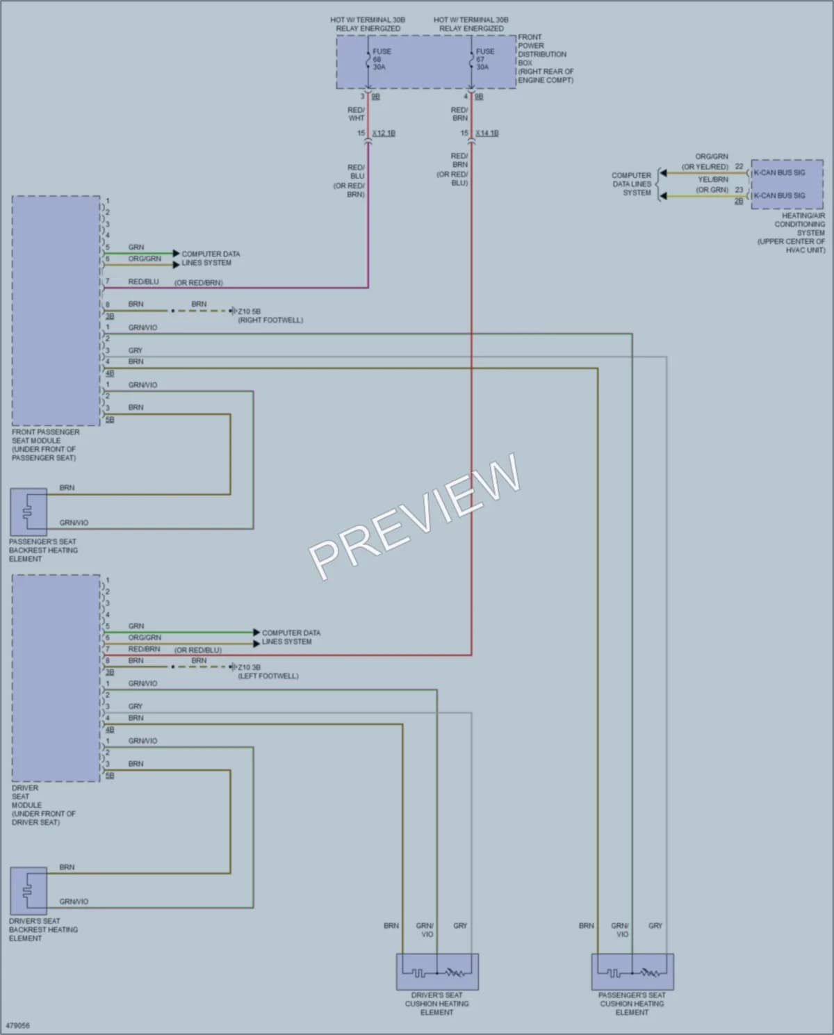 2015 BMW 435i Power Seats wiring diagram preview