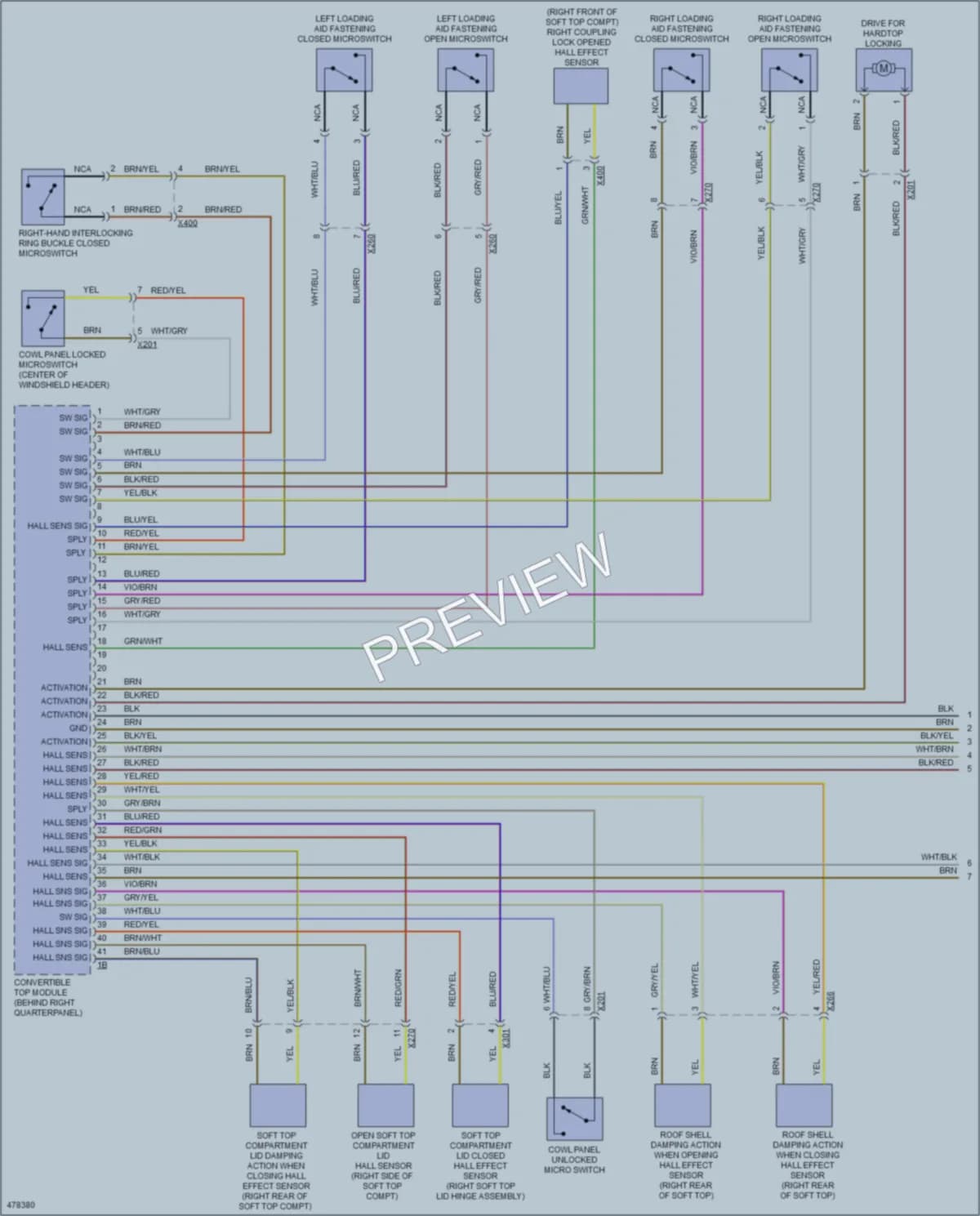 2015 BMW 435i Power Top Sunroof wiring diagram preview