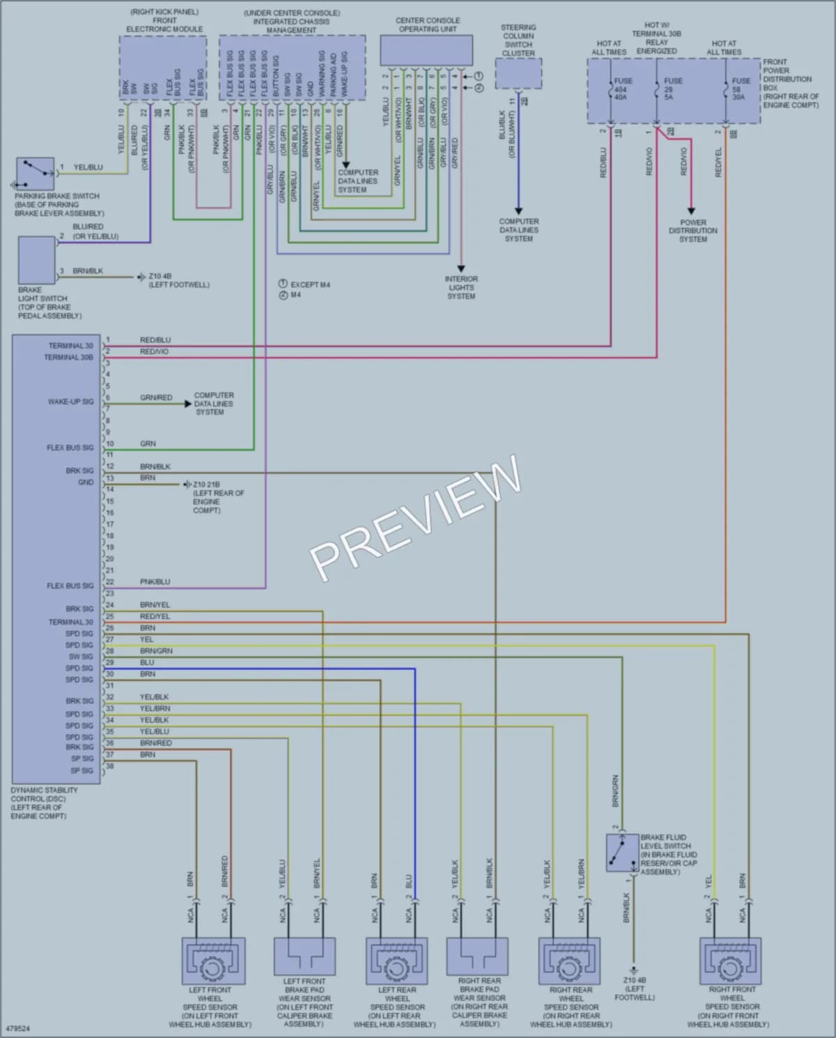 2015 BMW 435iGranCoupe Anti Lock Brakes wiring diagram preview
