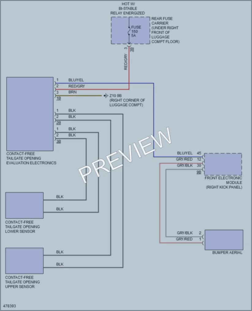 2015 BMW 435iGranCoupe Trunk Tailgate Fuel Door wiring diagram preview