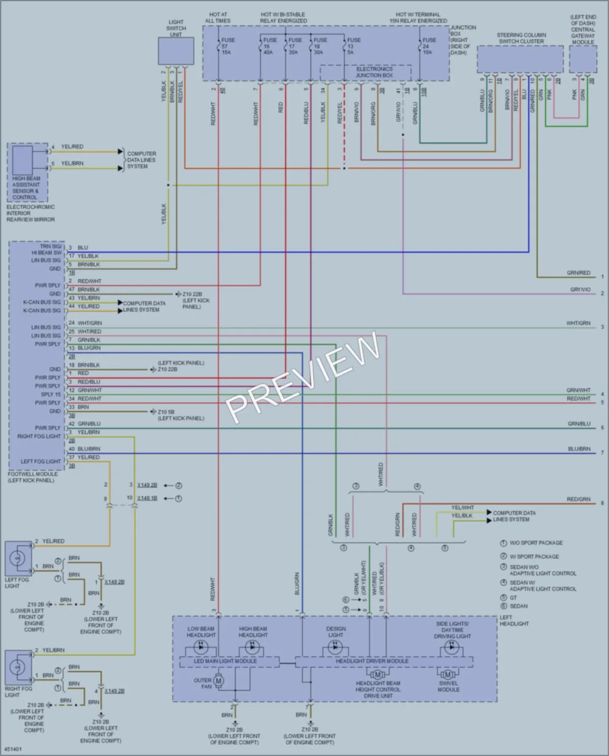 2015 BMW 535d Headlights wiring diagram preview
