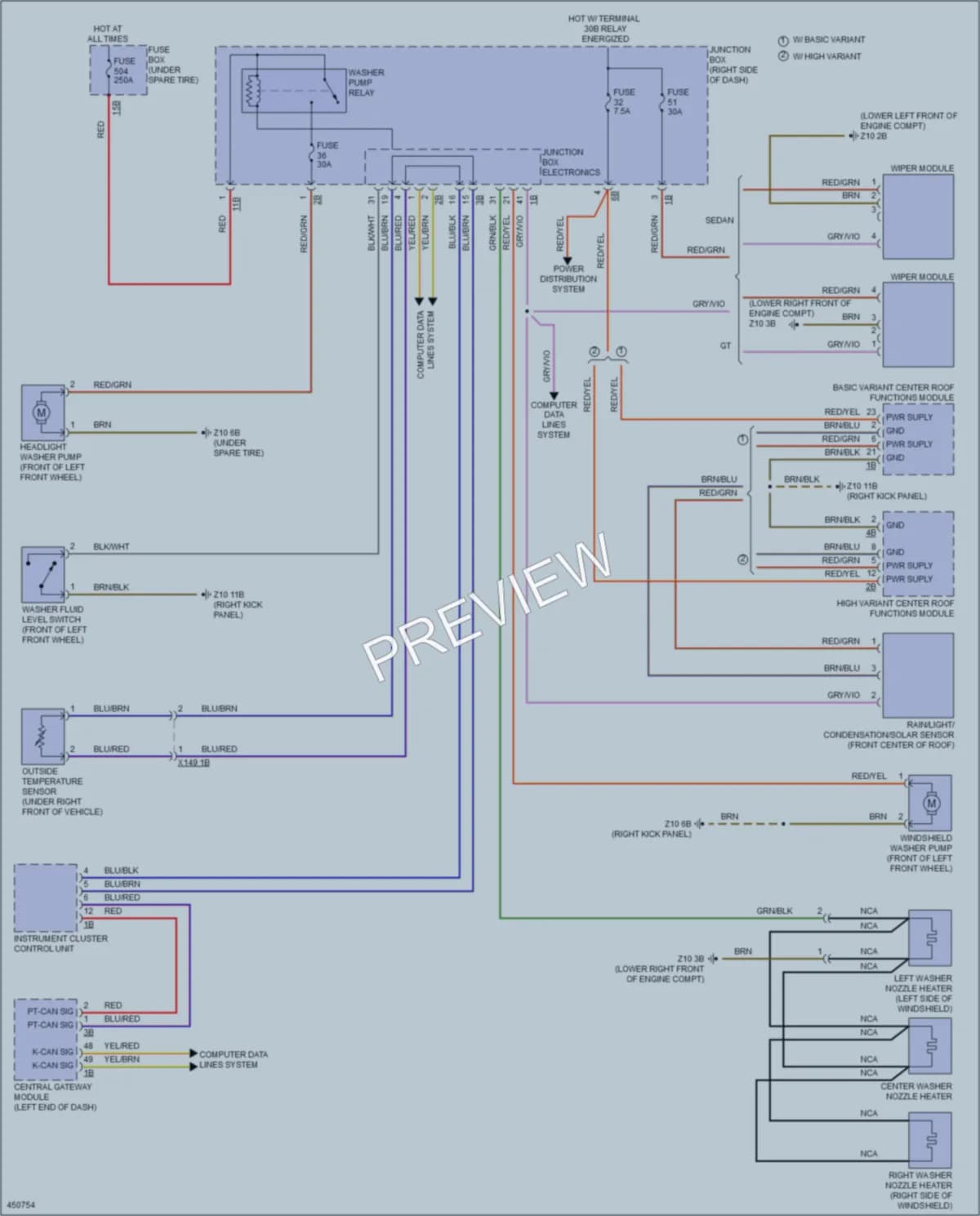 2015 BMW 535d Wiper Washer wiring diagram preview