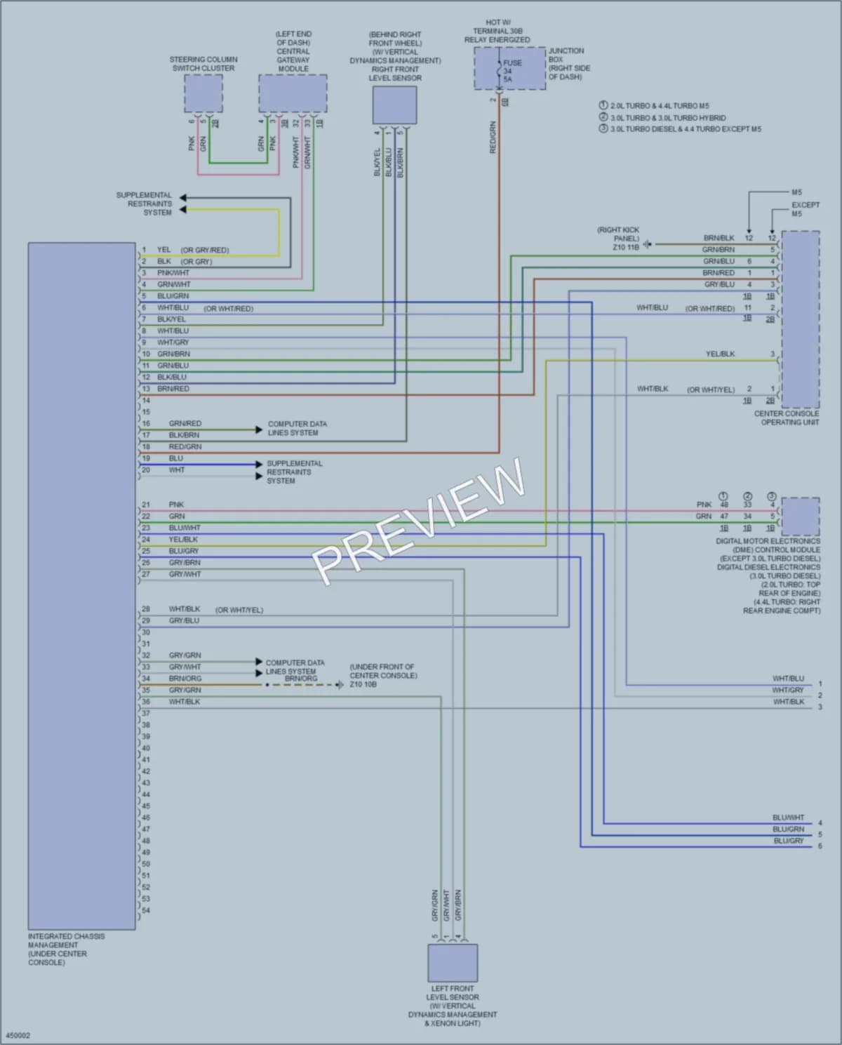 2015 BMW 535iGranTurismo Electronic Suspension wiring diagram preview
