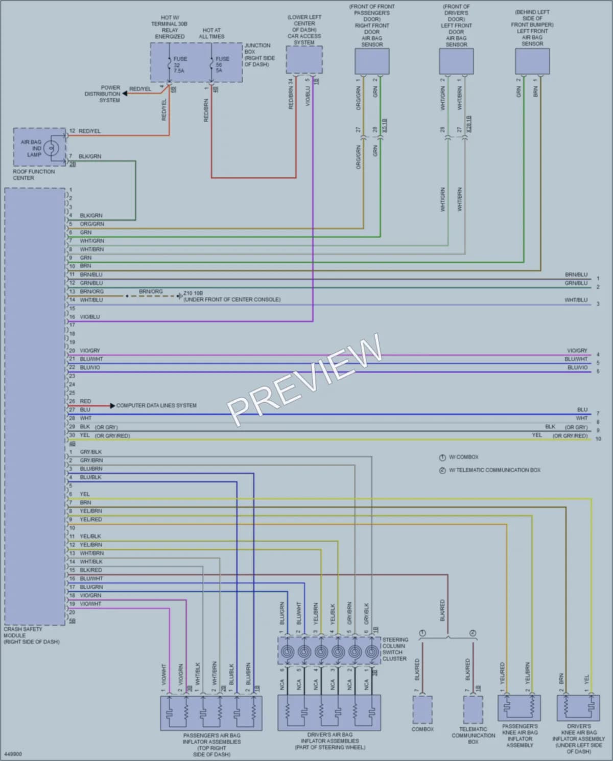 2015 BMW 535iGranTurismo Supplemental Restraints wiring diagram preview